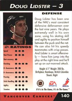 1994 EA Sports NHL '94 #140 Doug Lidster Back