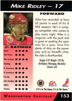 1994 EA Sports NHL '94 #153 Mike Ridley Back