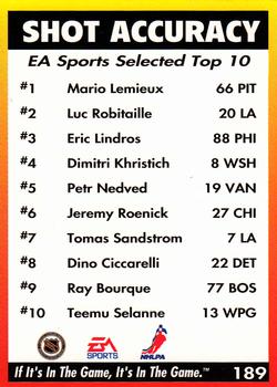 1994 EA Sports NHL '94 #189 Shot Accuracy Back