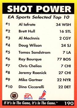 1994 EA Sports NHL '94 #190 Shot Power Back
