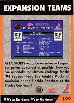 1994 EA Sports NHL '94 #199 Expansion Teams Back
