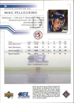 2001-02 Upper Deck DEL (German) #54 Mike Pellegrims Back