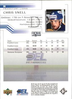 2001-02 Upper Deck DEL (German) #88 Chris Snell Back