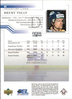 2001-02 Upper Deck DEL (German) #89 Brent Tully Back