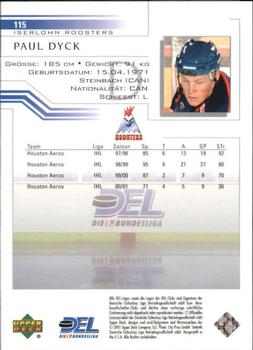 2001-02 Upper Deck DEL (German) #115 Paul Dyck Back