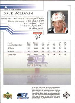 2001-02 Upper Deck DEL (German) #142 Dave McLlwain Back