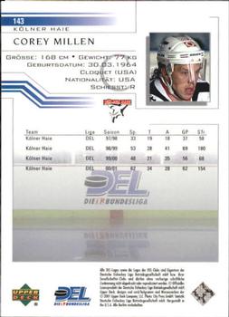 2001-02 Upper Deck DEL (German) #143 Corey Millen Back