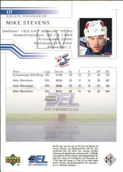 2001-02 Upper Deck DEL (German) #177 Mike Stevens Back