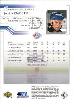 2001-02 Upper Deck DEL (German) #209 Jan Nemecek Back