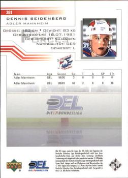 2001-02 Upper Deck DEL (German) #261 Dennis Seidenberg Back