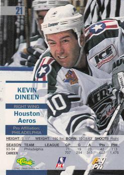 1995 Classic Images #21 Kevin Dineen Back