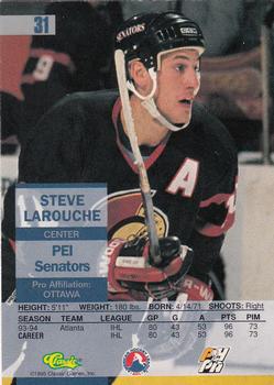 1995 Classic Images #31 Steve Larouche Back