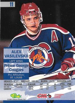 1995 Classic Images #11 Alex Vasilevskii Back