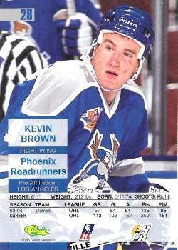 1995 Classic Images #28 Kevin Brown Back