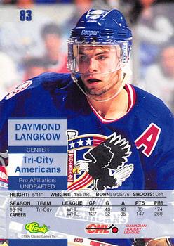 1995 Classic Images #83 Daymond Langkow Back