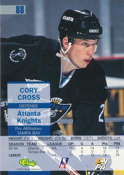 1995 Classic Images #88 Cory Cross Back