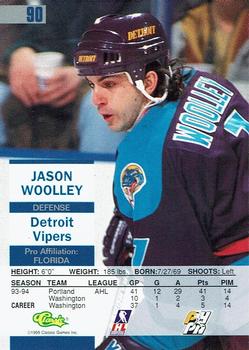 1995 Classic Images #90 Jason Woolley Back