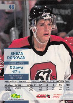 1995 Classic Images #46 Shean Donovan Back