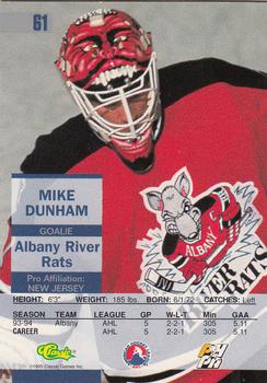 1995 Classic Images #61 Mike Dunham Back