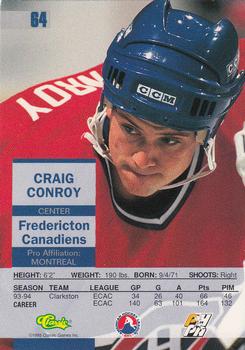 1995 Classic Images #64 Craig Conroy Back