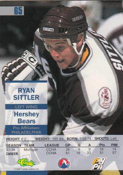 1995 Classic Images #65 Ryan Sittler Back