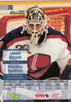 1995 Classic Images #75 Jamie Storr Back