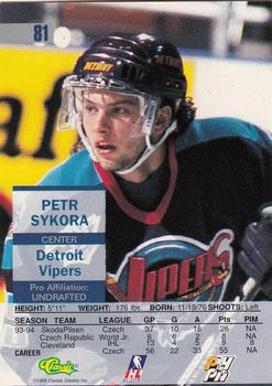 1995 Classic Images #81 Petr Sykora Back