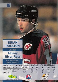 1995 Classic Images #97 Brian Rolston Back