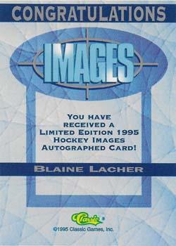 1995 Classic Images - Autographs #NNO Blaine Lacher Back