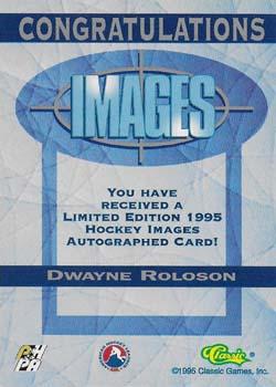 1995 Classic Images - Autographs #NNO Dwayne Roloson Back