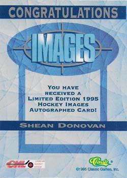 1995 Classic Images - Autographs #NNO Shean Donovan Back