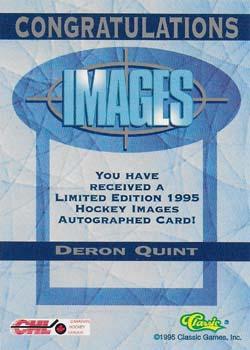 1995 Classic Images - Autographs #NNO Deron Quint Back
