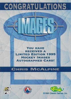 1995 Classic Images - Autographs #NNO Chris McAlpine Back