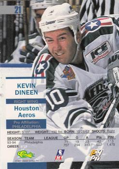 1995 Classic Images - Gold #21 Kevin Dineen  Back