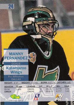 1995 Classic Images - Gold #24 Manny Fernandez  Back