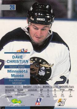 1995 Classic Images - Gold #26 Dave Christian  Back