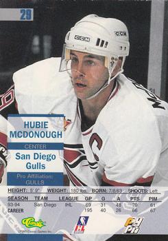 1995 Classic Images - Gold #29 Hubie McDonough  Back