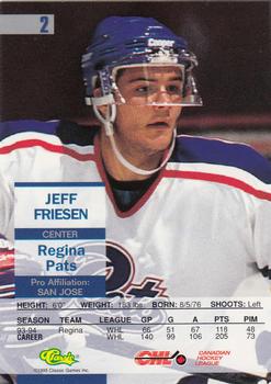 1995 Classic Images - Gold #2 Jeff Friesen  Back