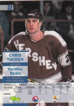 1995 Classic Images - Gold #32 Chris Therien  Back