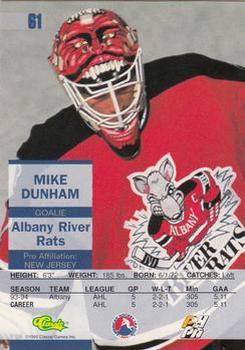 1995 Classic Images - Gold #61 Mike Dunham  Back