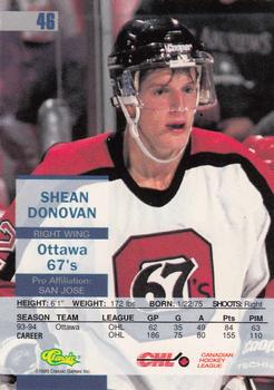 1995 Classic Images - Gold #46 Shean Donovan  Back
