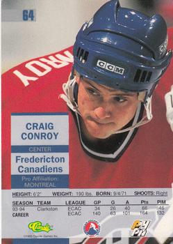 1995 Classic Images - Gold #64 Craig Conroy  Back