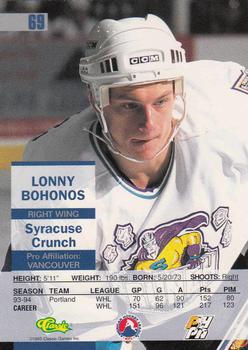 1995 Classic Images - Gold #69 Lonny Bohonos  Back