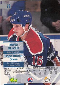 1995 Classic Images - Gold #79 David Oliver  Back