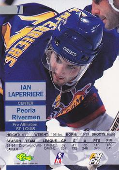 1995 Classic Images - Gold #7 Ian Laperriere  Back