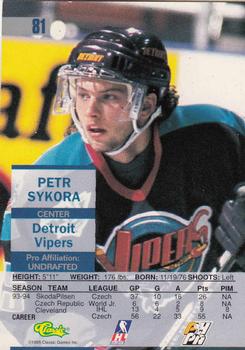 1995 Classic Images - Gold #81 Petr Sykora  Back