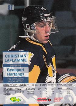 1995 Classic Images - Gold #87 Christian Laflamme  Back
