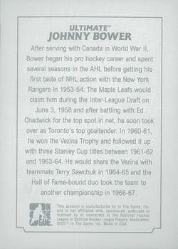 2011-12 In The Game Ultimate Memorabilia #NNO Johnny Bower Back