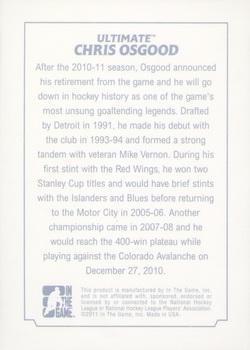 2011-12 In The Game Ultimate Memorabilia #NNO Chris Osgood Back