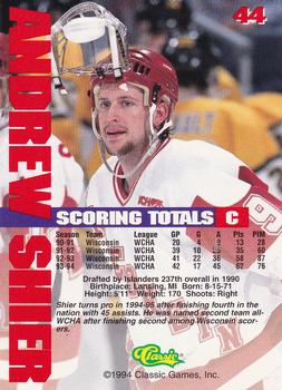 1994-95 Classic #44 Andrew Shier Back
